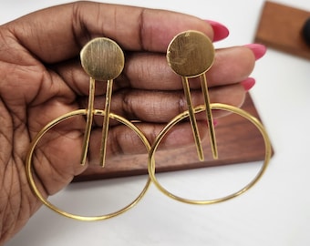Gold-plated bronze earrings - AKYERE