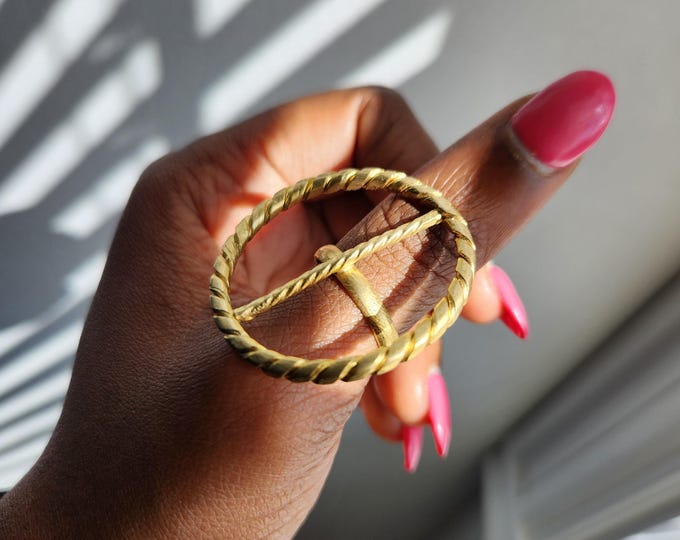 Adjustable textured gold-plated bronze ring - MAYA