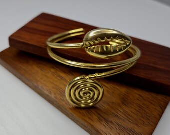 Bronze bracelet gilded with fine gold - Ethnic bracelet - Afro bracelet - NENEH