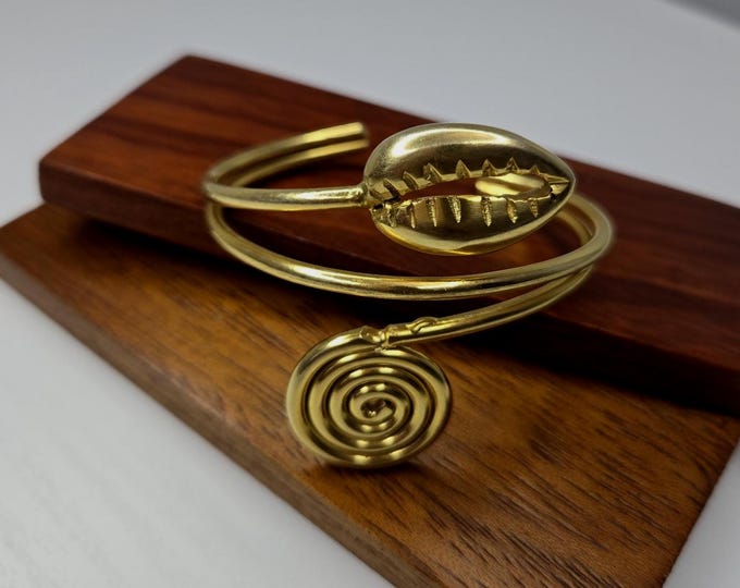 Bronze bracelet gilded with fine gold - Ethnic bracelet - Afro bracelet - NENEH