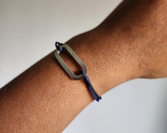 Cord Bracelet with Stainless Steel Connector, Adjustable Friendship Bracelet, Handmade Jewelry for Women and Men - ELIKE