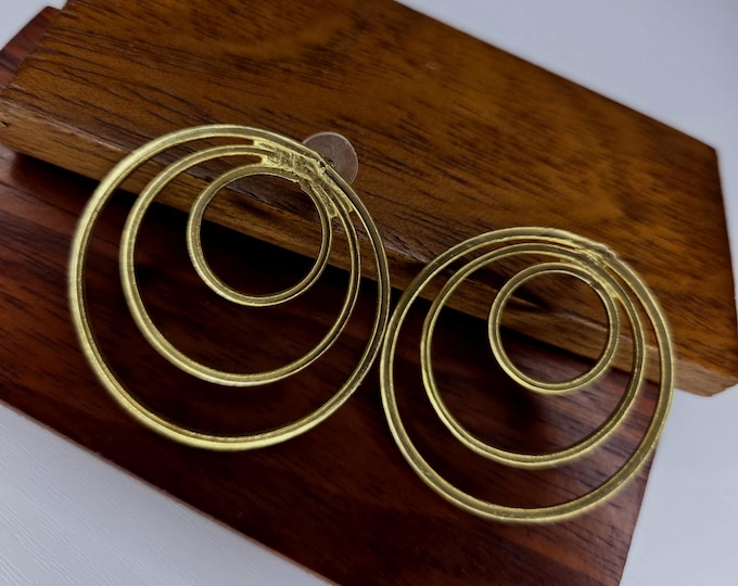 Gilded bronze earrings - Authentic handmade craftsmanship - AYÈBA