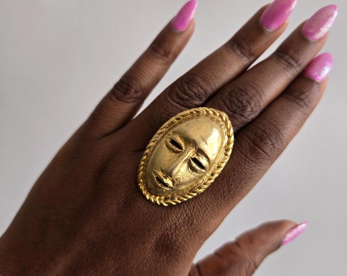 Adjustable Bronze Ring, Ring, Ethnic Jewelry, African Jewelry - AKOUBA