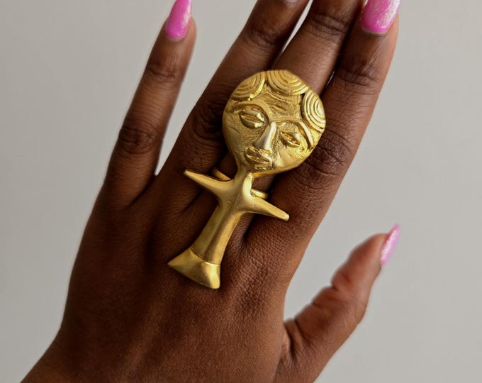 Adjustable Bronze Ring, Ring, Ethnic Jewelry, African Jewelry - AKUA'BA