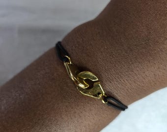 Cord Bracelet with Stainless Steel Connector, Adjustable Friendship Bracelet, Handmade Jewelry for Women and Men - ELIKE