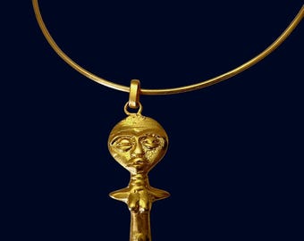 Gold-plated bronze choker necklace - AMEYO