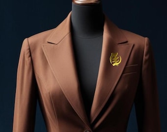 Unisex Bronze Brooch Boutonniere,Costume Accessories,Costume Lapel Pin,Ethnic Accessories- GYE NYAME