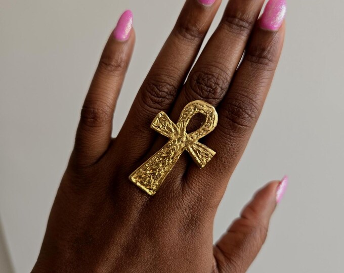 Adjustable Bronze Ring, Ring, Ethnic Jewelry, African Jewelry - majestic ANKH