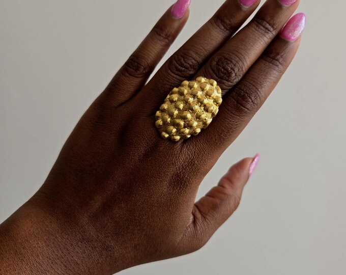 Bronze ring for women, trendy hammered bronze ring, handmade gold bronze ring, bronze jewelry, gifts for her - ABA