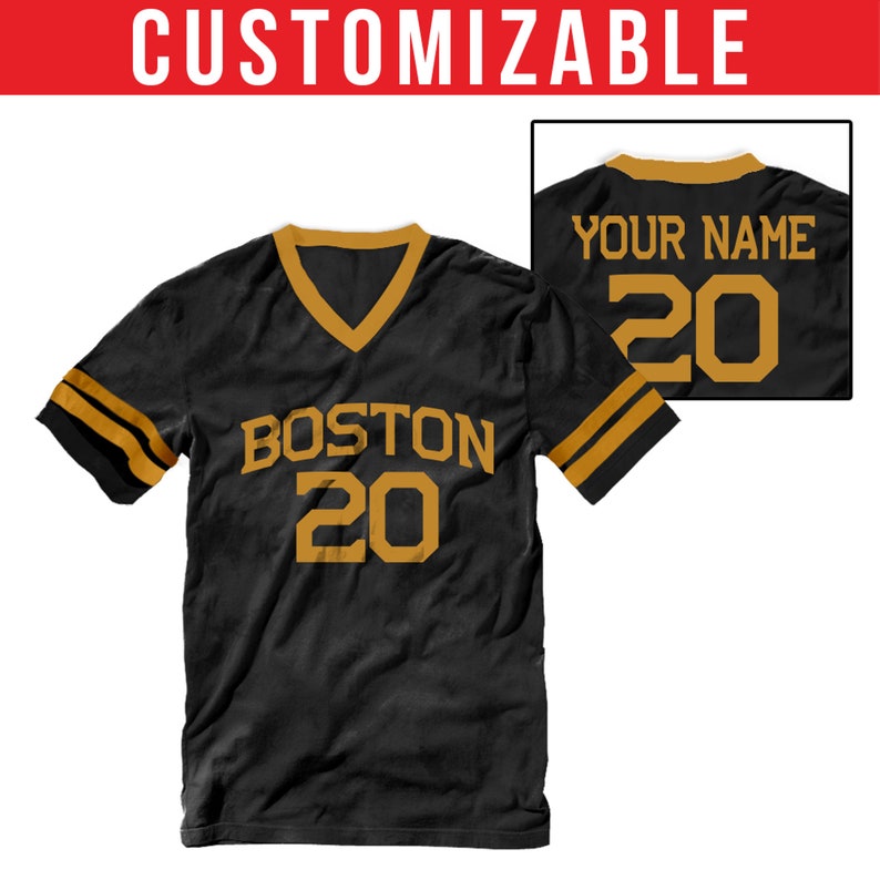 Boston Hockey Vintage Jersey T-Shirt with Felt Lettering image 1