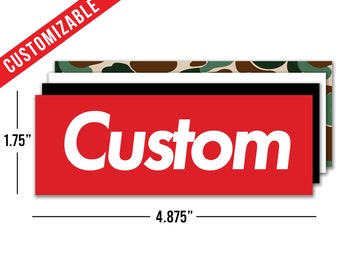 Customizable Red Rectangle - Bumper Sticker - 1.75" x 4.875"  Decal - 6 mil