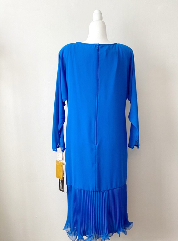 Vintage 1989s 80s NWT Cobalt Blue Evening Dress b… - image 3