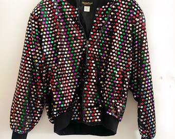 Women's Sequin Glitter Bomber Jacket – Festival Clubbing Biker Style