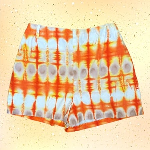 Vintage 1960s 60s Orange Tie Dye Hot Shorts