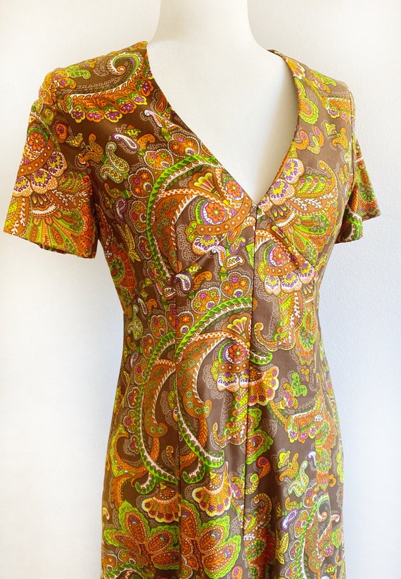 vintage 1970s psychedelic paisley - Gem