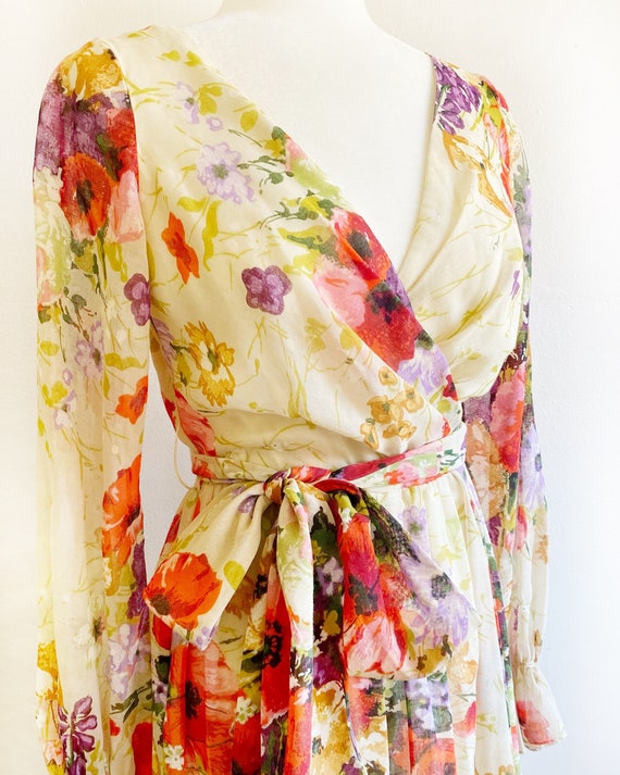 Vintage 1970s 70s Jack Bryan Springtime Floral Ma… - image 1