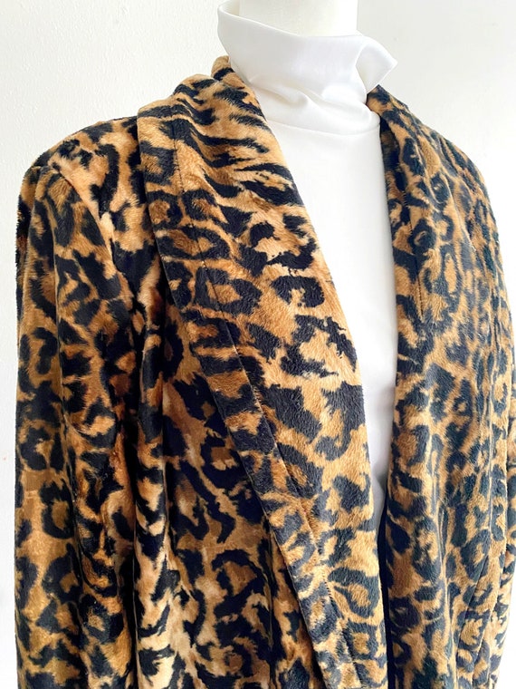 Vintage 1980s 80s Faux Fur Cheetah Print Coat