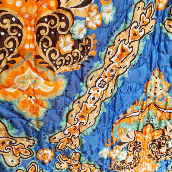 Vintage 1970s 70s Dayglo Quilted Paisley Maxi Dre… - image 6