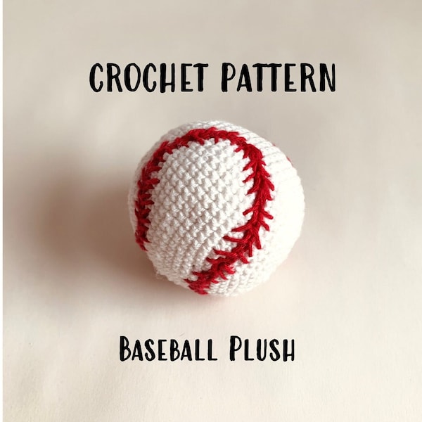 Crochet Baseball Pattern, How to crochet a Baseball, Baseball Amigurumi Plush, Downloadable PDF Pattern, Baseball Plush