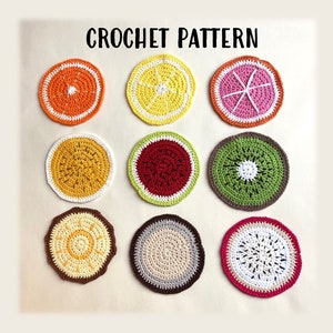 Crochet Fruit Coaster Pattern Bundle: Beginner-Friendly (PDF Download)