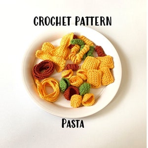 Crochet Pasta Pattern, How to Crochet, Play Food for Children, Crochet Amigurumi Pasta Pattern, Crochet Pattern Food, Pasta PDF Pattern