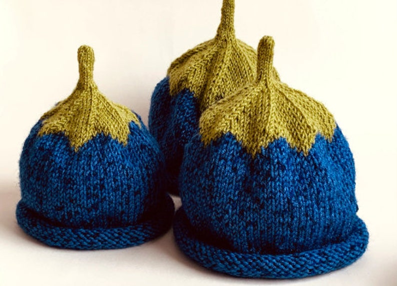 Blueberry Knit Hat Pattern for All Sizes Fruit Hat Pattern Etsy