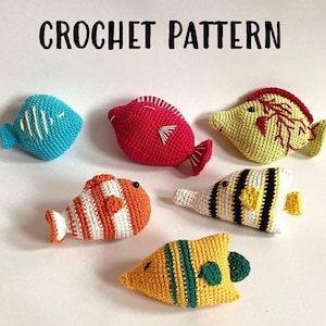 Crochet Pattern Fish, PDF Fish Bundle, Fish Crochet Pattern Bundle, Kawaii fish, Beginner Crochet Pattern, Crochet Aquarium, Amigurumi Fish