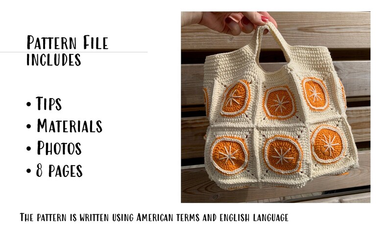 Crochet Orange Bag Pattern, Granny Square Orange Bag, Granny Square Bag Pattern, Crochet Bag Pattern, Size adjustable Bag Pattern. easy to crochet orange bag, orange tote, summer bag, summer tote, summer hand bag