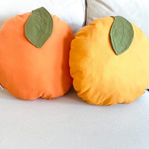 Orange Pillow, Orange Shaped Pillow for Nursery, Fruit shaped Pillows, Cute Housewarming Gift, Toddler Room Decoration, Fruit Nursery