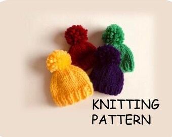Patrón de tejido para funda de huevo en PDF, patrón de gorro de huevo de Pascua, mini gorro con pompón, decoración para cesta de Pascua, patrón de tejido para principiantes