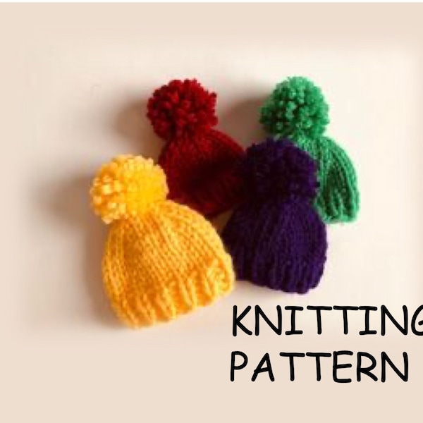 Easy Easter Egg Warmer Pattern, Egg Cosy Knitting Pattern, Weekend Projects, Tiny Pompom Hat for Egg, Small Knitting Projects for Beginners