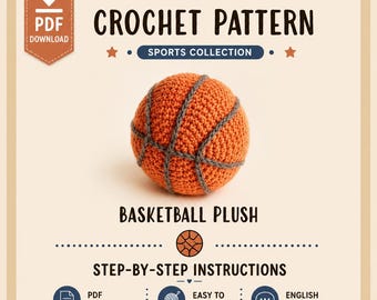 Basketball Crochet Pattern PDF, Amigurumi Sports Ball, Crochet Plush Toy, Sports Lover Gift, Digital Download
