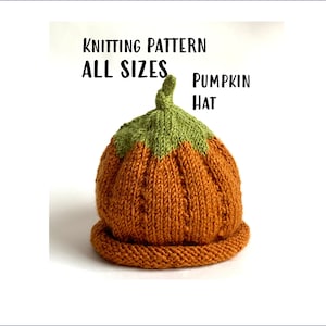 Knitting Pattern Pumpkin Hat, Pumpkin Hat Knitting Pattern for All Sizes, Pattern for Halloween Hat, Knitting Instruction for Pumpkin Hat