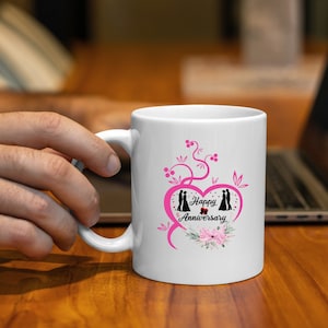 Wedding Anniversary Mug Design, Mug Design, Anniversary Gifts, Mug Template, Couple Mug Design, Wedding Mug, Wedding Gift Mug, Romantic Mug