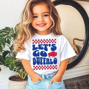 Let&#39;s Go Buffalo Checker Toddler T-Shirt || Buffalo Football Toddler Shirt Buffalo Youth T Shirt Lets Go Buffalo Mafia 716 Buffalo Child WNY