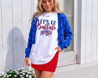 Let's Go Buffalo Cursive T-Shirt || Buffalo Football Shirt Football Fan T Shirt Tee Lets Go Buffalo Mafia 716 Buffalo Gift WNY New York