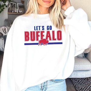 Let&#39;s Go Buffalo Line Sweatshirt || Buffalo Football Sweatshirt Football Fan Sweater Lets Go Buffalo Mafia 716 Buffalo Gift New York