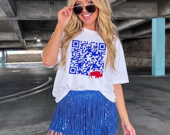 Shout QR Code T-Shirt || Buffalo Football Shirt Football Fan T Shirt Tee Lets Go Buffalo Mafia 716 Buffalo Gift WNY New York
