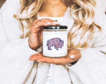 Buffalo Shout QR Code Scented Soy Candle || Buffalo 9oz Candle Buffalo Home Decor Lets Go Buffalo Mafia 716 Buffalo Scented Candle Mafia WNY