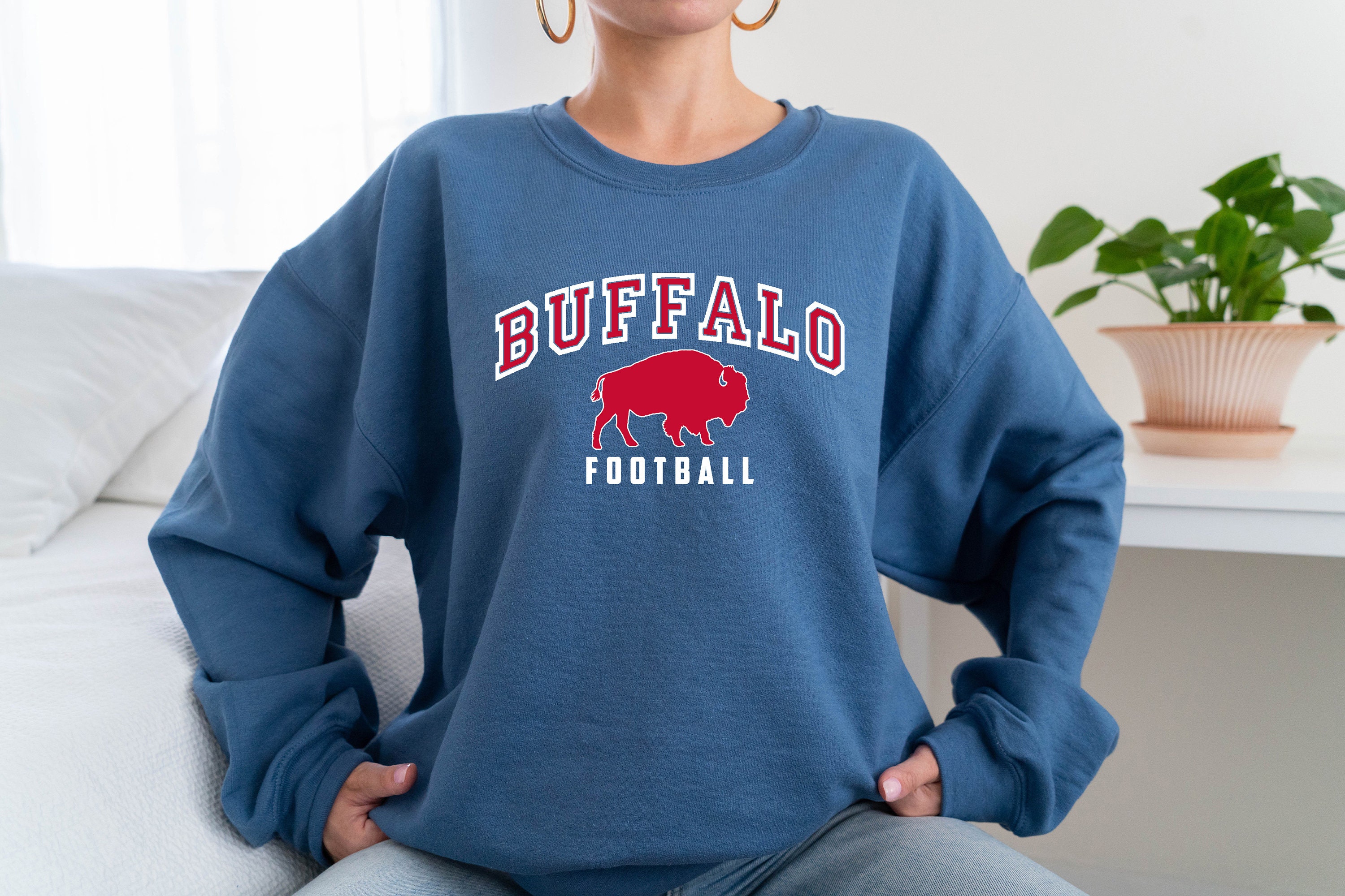Buffalo Football Blue Crewneck Sweatshirt Buffalo Bills - Etsy