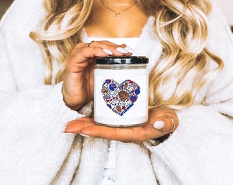 Buffalo Heart Scented Soy Candle || Buffalo 9oz Candle Buffalo Home Decor Lets Go Buffalo Mafia 716 Buffalo Scented Candle Mafia WNY