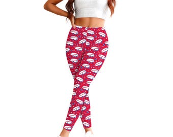 Potato Buffalo Red Doodle Leggings || Buffalo Football Adult Leggings Buffalo Pants Lets Go Buffalo Mafia 716 Buffalo Women WNY
