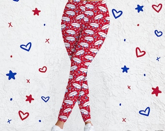 Potato Buffalo Red Doodle Leggings || Buffalo Football Adult Leggings Buffalo Pants Lets Go Buffalo Mafia 716 Buffalo Women WNY