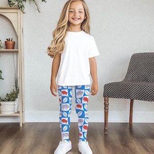 Buffalo Squares Youth Leggings || Buffalo Football Kid Leggings Buffalo Youth Pants Lets Go Buffalo Mafia 716 Buffalo Child WNY
