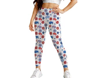 Buffalo Floral Leggings || Buffalo Football Adult Leggings Buffalo Pants Lets Go Buffalo Mafia 716 Buffalo Women WNY
