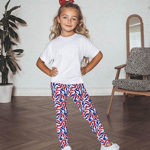 Buffalo Wavy Lines Youth Leggings || Buffalo Football Kid Leggings Buffalo Youth Pants Lets Go Buffalo Mafia 716 Buffalo Child WNY