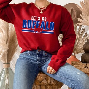 Let's Go Buffalo Red Crewneck Sweatshirt Buffalo Bills - Etsy