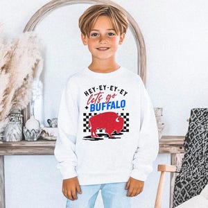 Shout Youth Sweatshirt || Buffalo Football Kids Sweatshirt Buffalo Youth Sweater Lets Go Buffalo Mafia 716 Buffalo Child WNY