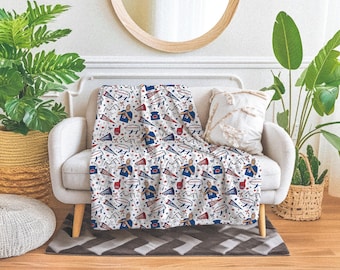 Buffalo Football - Hearts & Bows - Throw Blanket || Buffalo Football Blanket Buffalo Throw Football Gift Buffalo Football Bedding Mafia