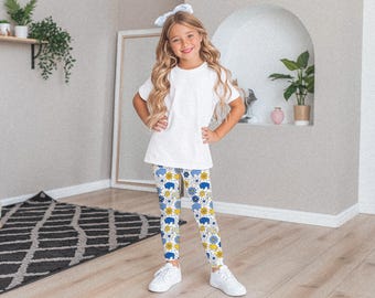 Buffalo Hockey Floral Youth Leggings || Buffalo Hockey Kid Leggings Buffalo Youth Pants Lets Go Buffalo Wagon 716 Buffalo